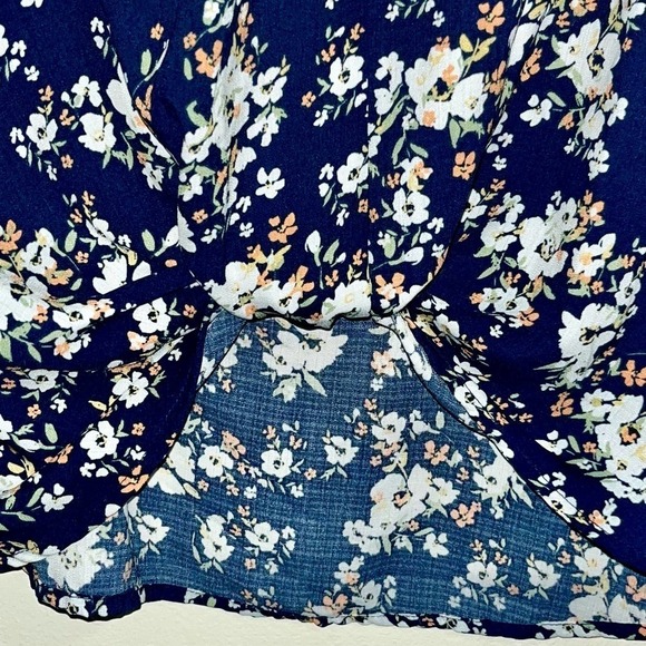Studio B Floral Blouse with Twist Hem - Picture 1 of 5